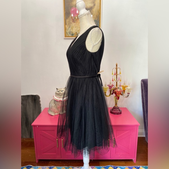 ❌SOLD❌WHITE BY VERA WANG CHIFFON TULLE LACE DRESS SIZE 6 FORMAL GOWN BRIDESMAID - Picture 6 of 8